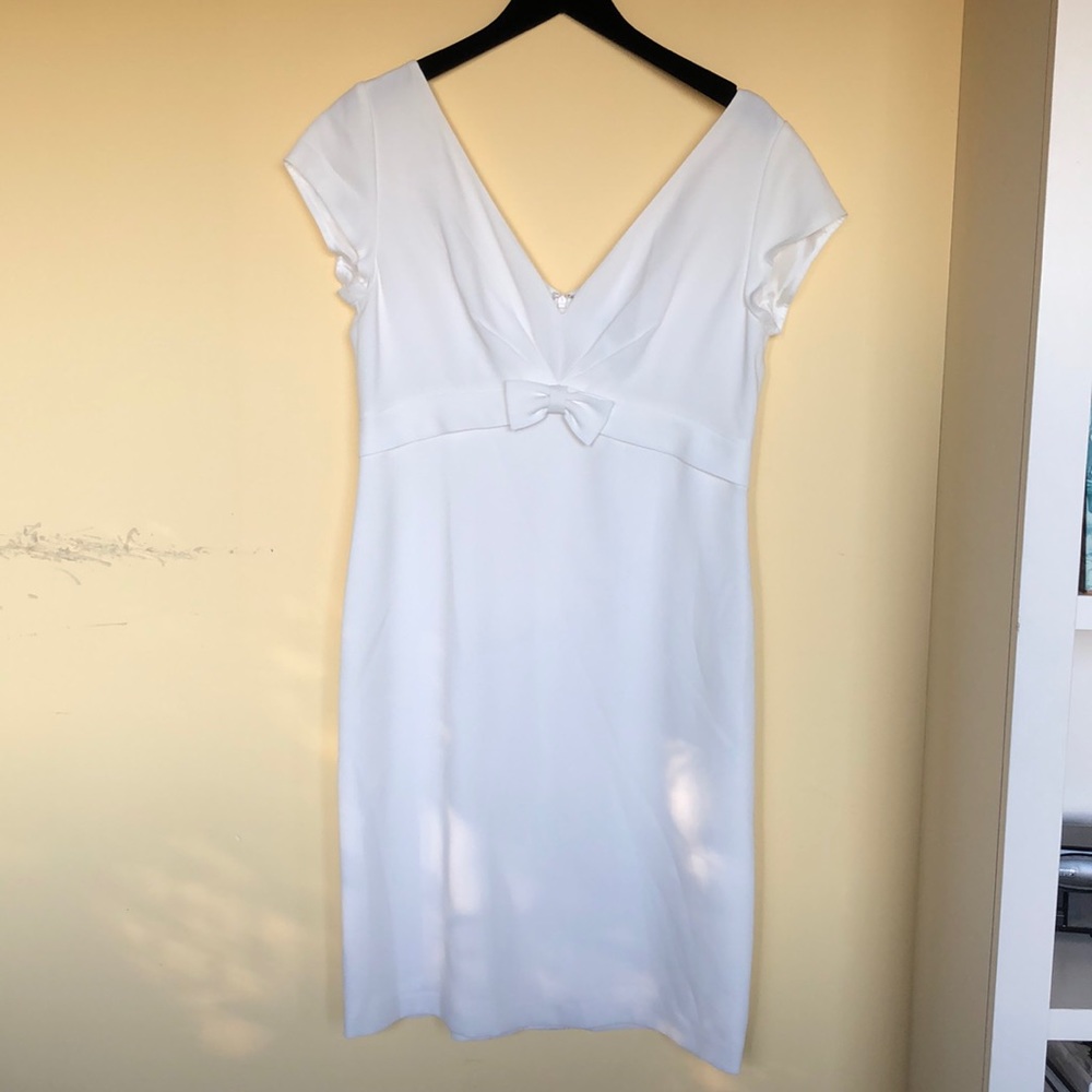 Cute White Dress with Bow